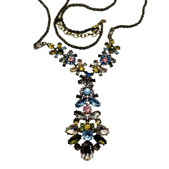 Joan Rivers colorful pastel rhinestone statement y lariat style
